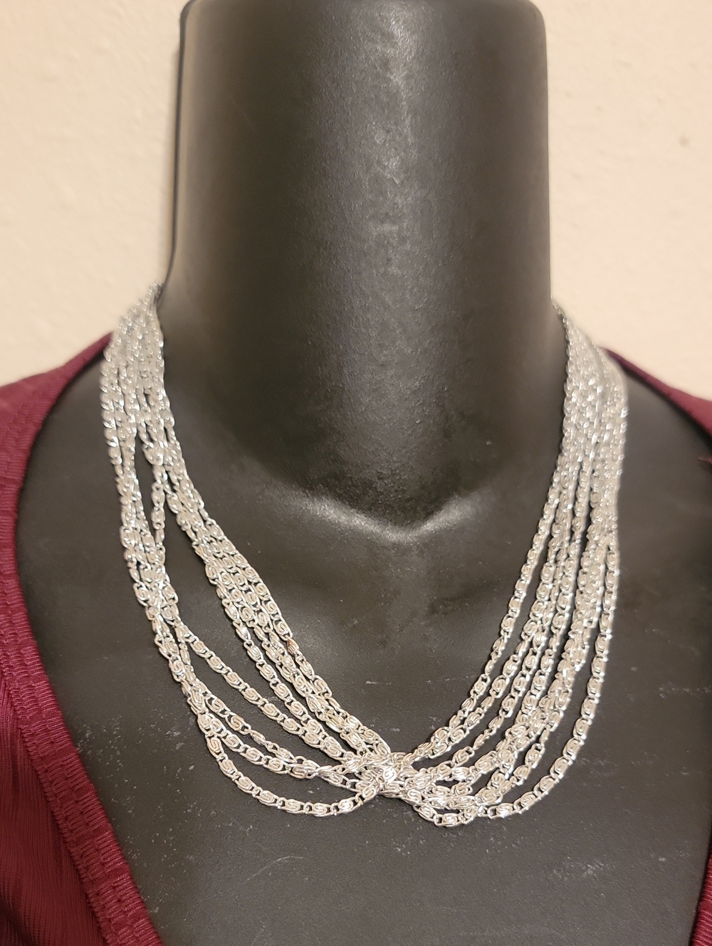 Elegant Multi-Strand Silver Necklace for Women